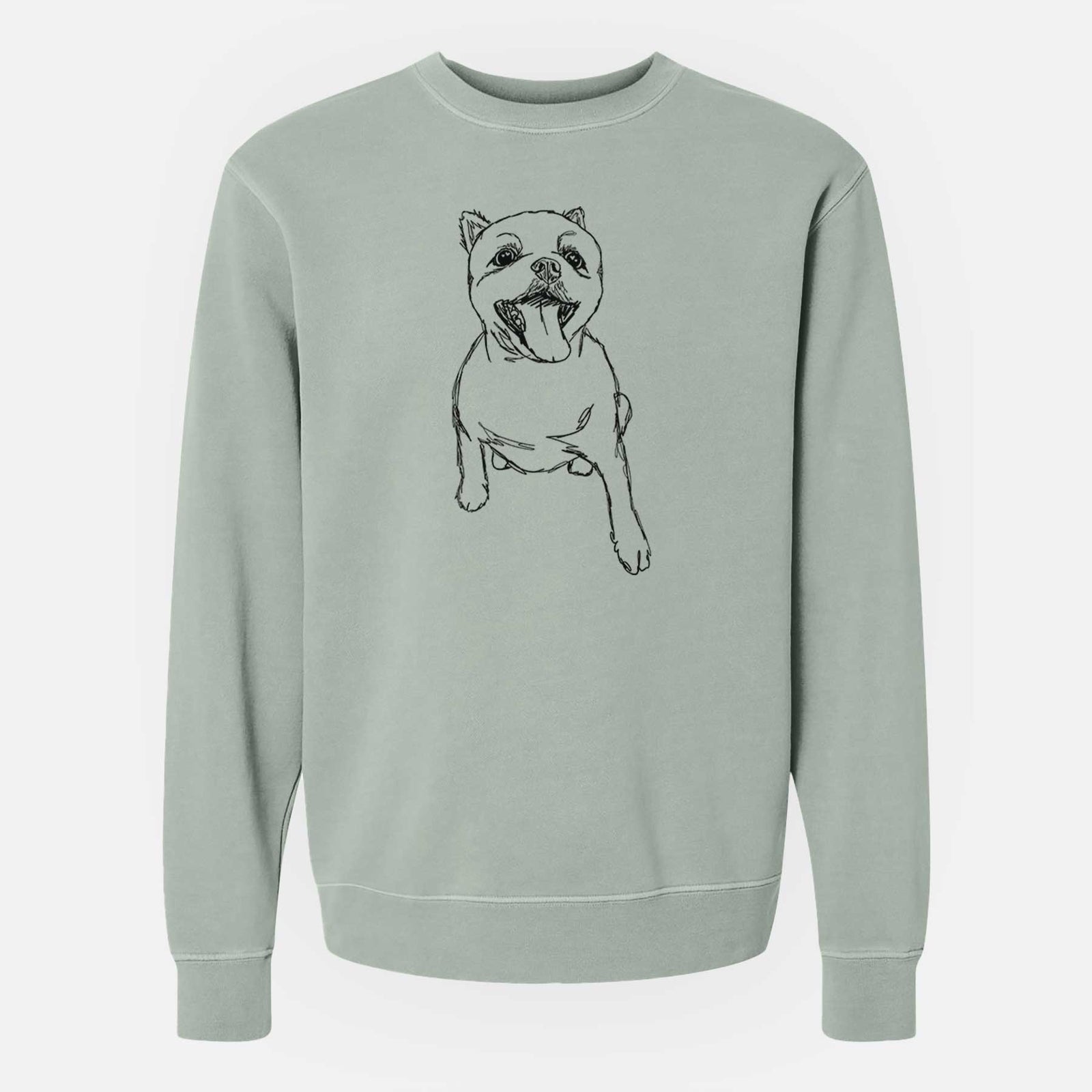 Doodled Tuna the Pomeranian - Unisex Pigment Dyed Crew Sweatshirt