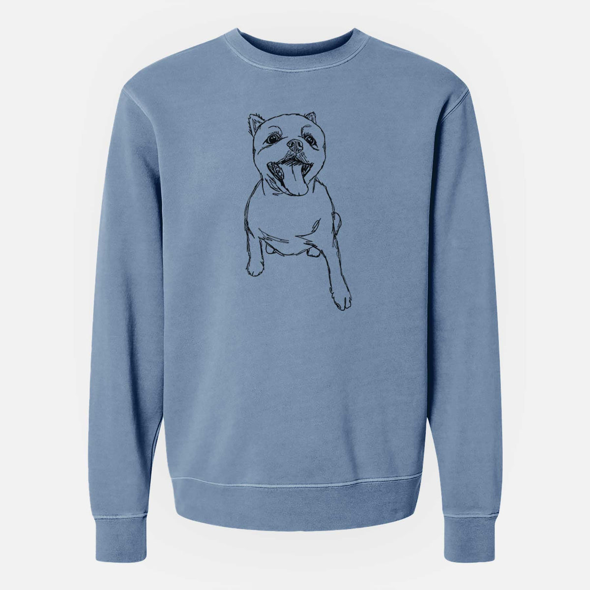 Doodled Tuna the Pomeranian - Unisex Pigment Dyed Crew Sweatshirt