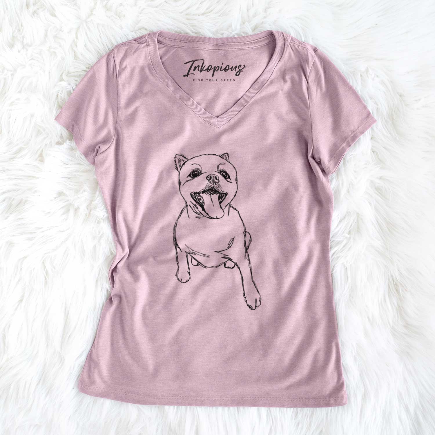 Doodled Tuna the Pomeranian - Women's V-neck Shirt