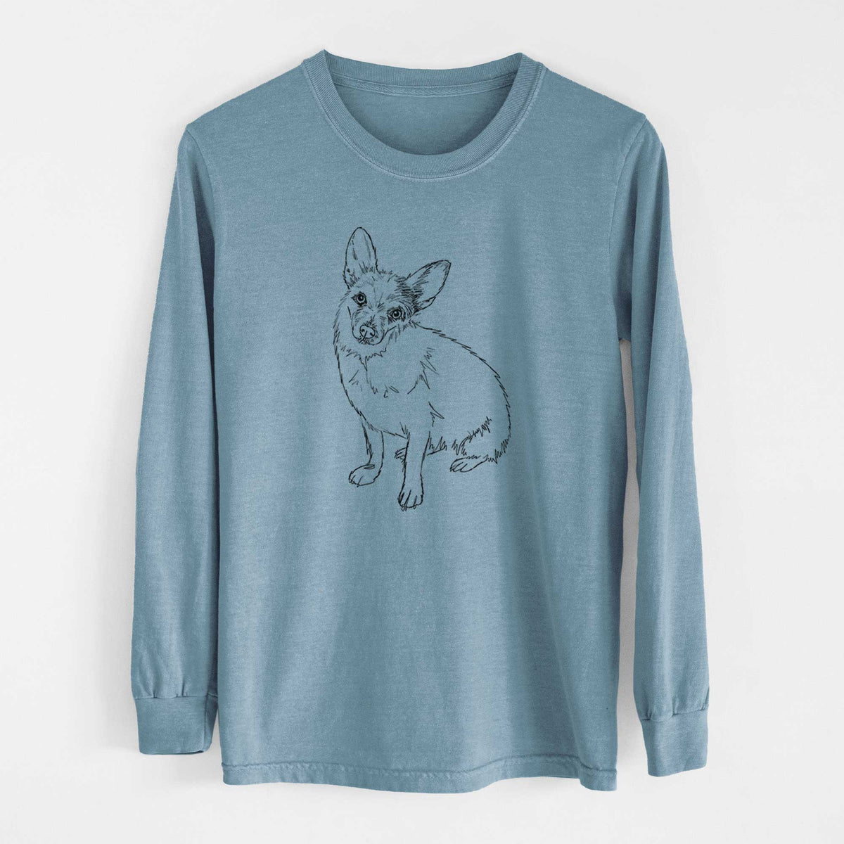 Doodled Tyberius the Jack Chi - Heavyweight 100% Cotton Long Sleeve