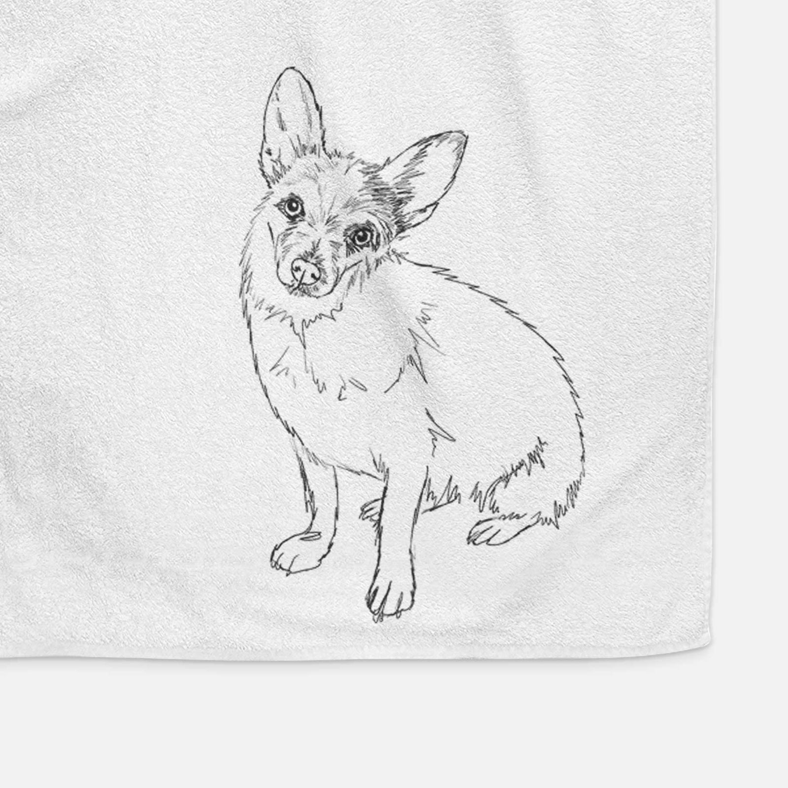 Doodled Tyberius the Jack Chi Decorative Hand Towel
