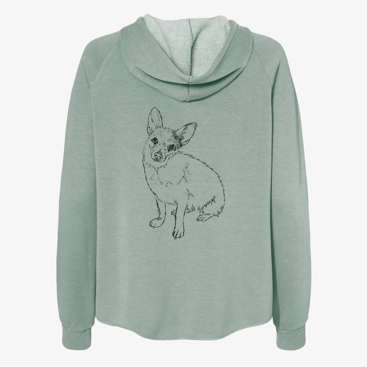 Doodled Tyberius the Jack Chi - Women's Cali Wave Zip-Up Sweatshirt