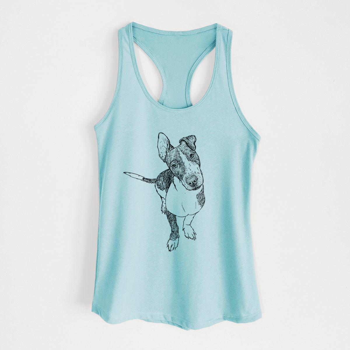 Doodled Vinny the Pitbull Mix - Women&#39;s Racerback Tanktop