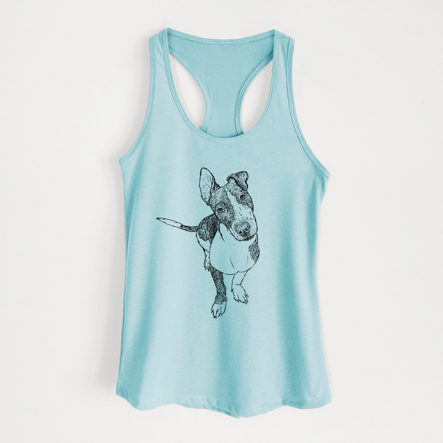 Doodled Vinny the Pitbull Mix - Women's Racerback Tanktop