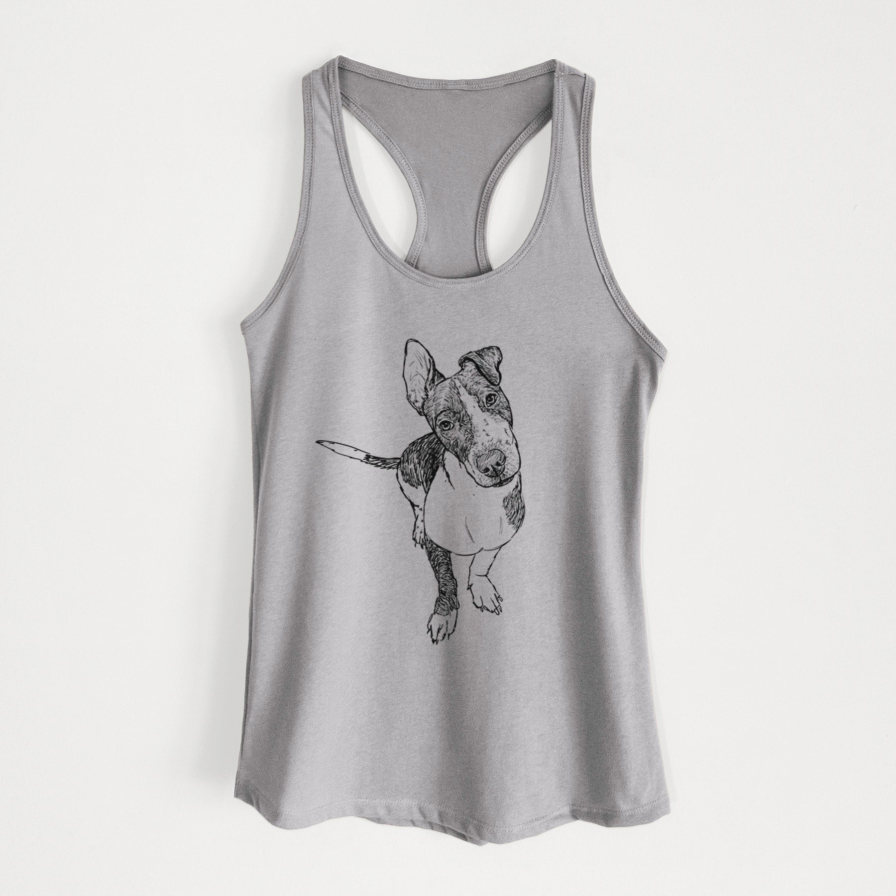 Doodled Vinny the Pitbull Mix - Women's Racerback Tanktop