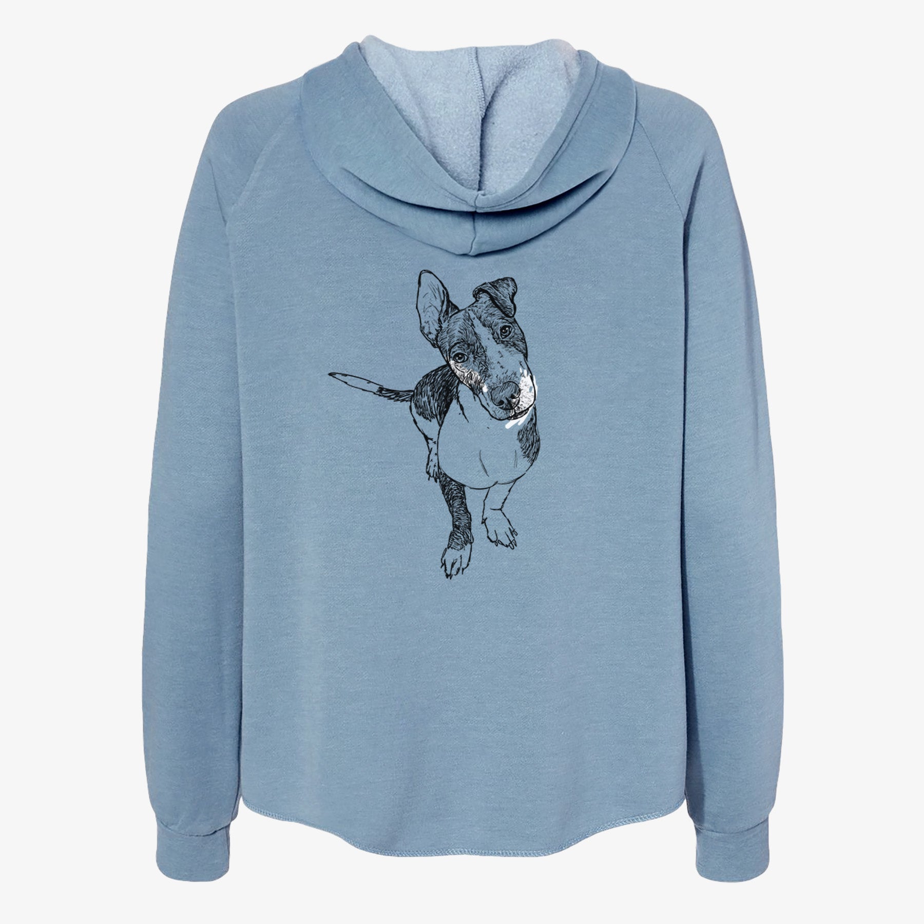 Doodled Vinny the Pitbull Mix - Women's Cali Wave Zip-Up Sweatshirt