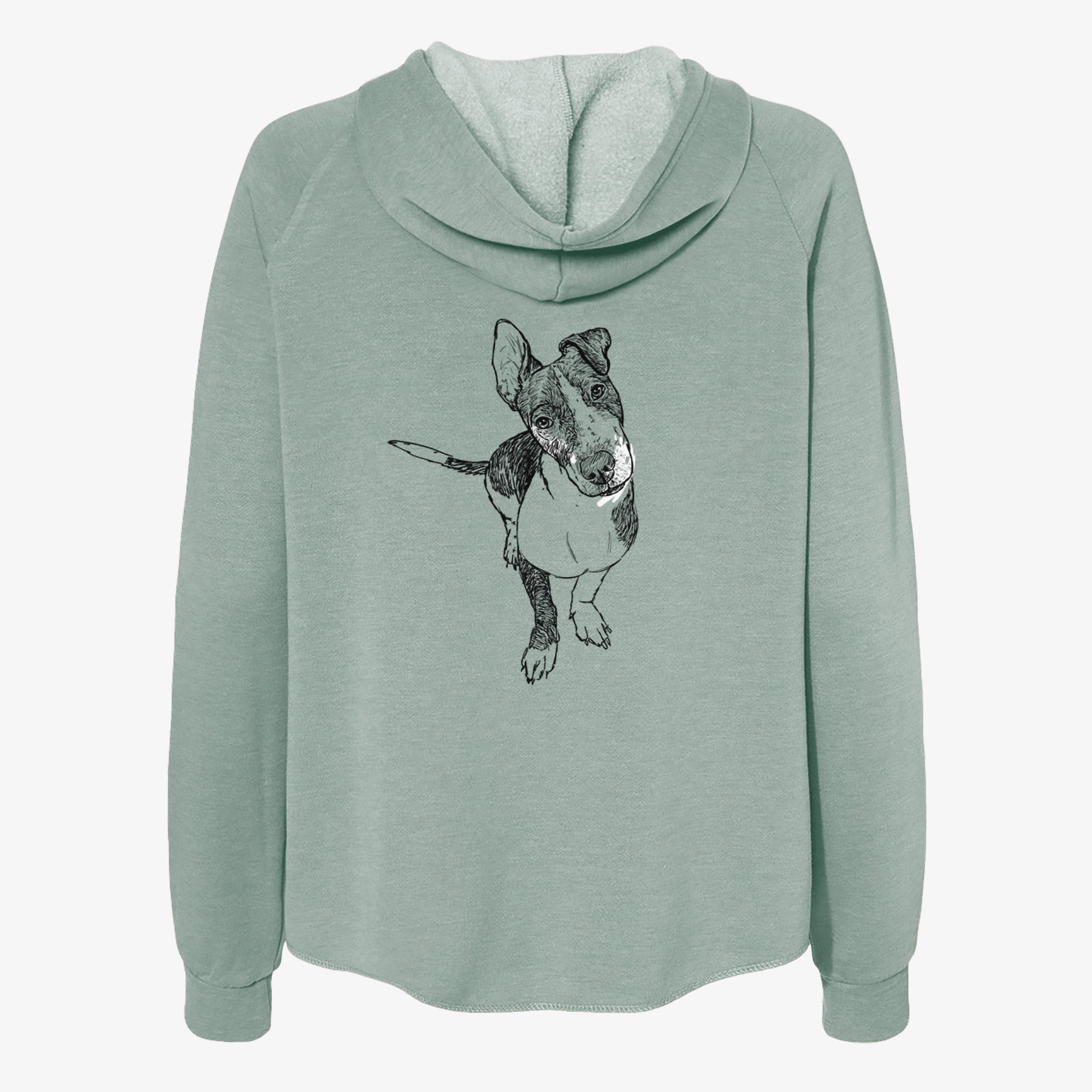 Doodled Vinny the Pitbull Mix - Women's Cali Wave Zip-Up Sweatshirt