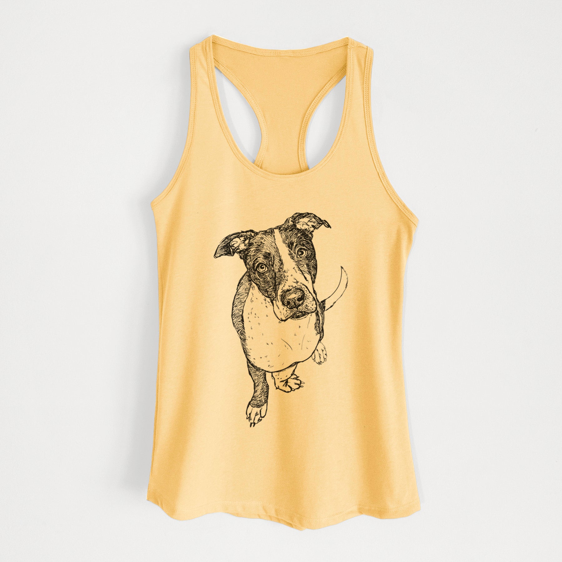 Doodled Vinny the Pitbull - Women's Racerback Tanktop