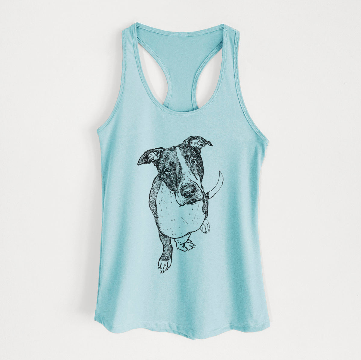 Doodled Vinny the Pitbull - Women&#39;s Racerback Tanktop