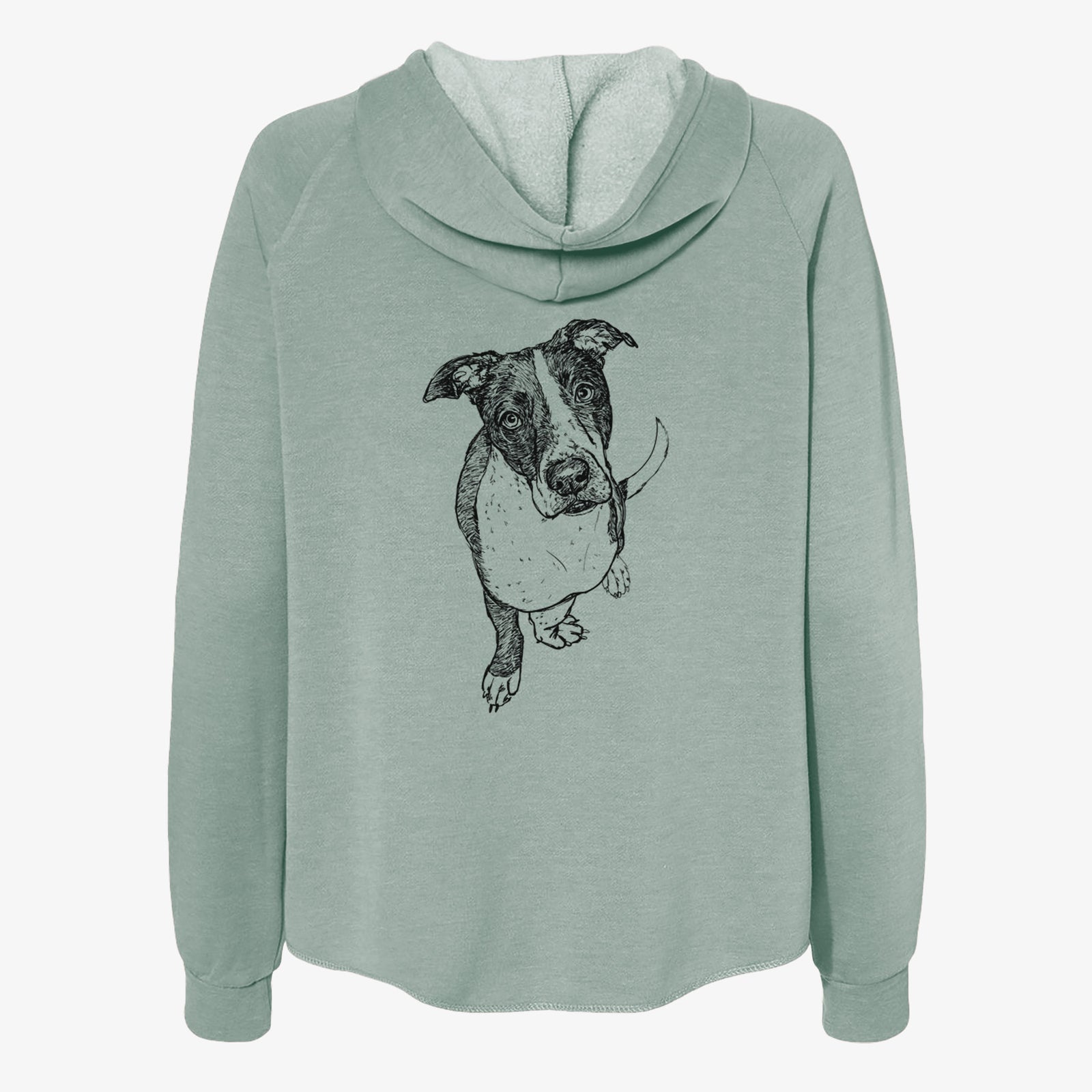 Doodled Vinny the Pitbull - Women's Cali Wave Zip-Up Sweatshirt