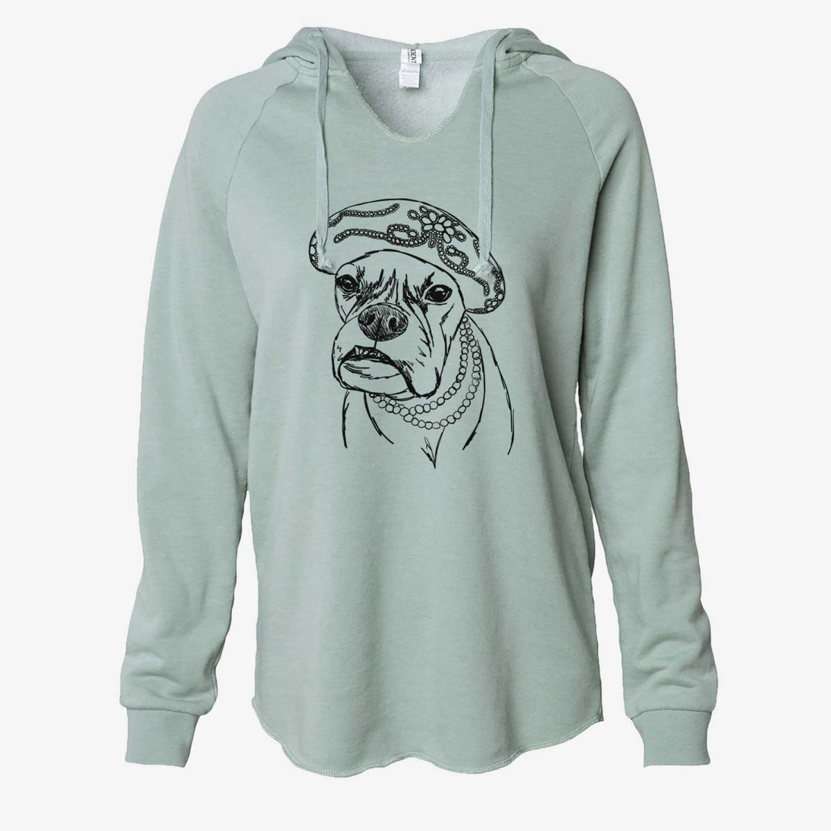 Doodled Violet the Boxer - Cali Wave Hooded Sweatshirt