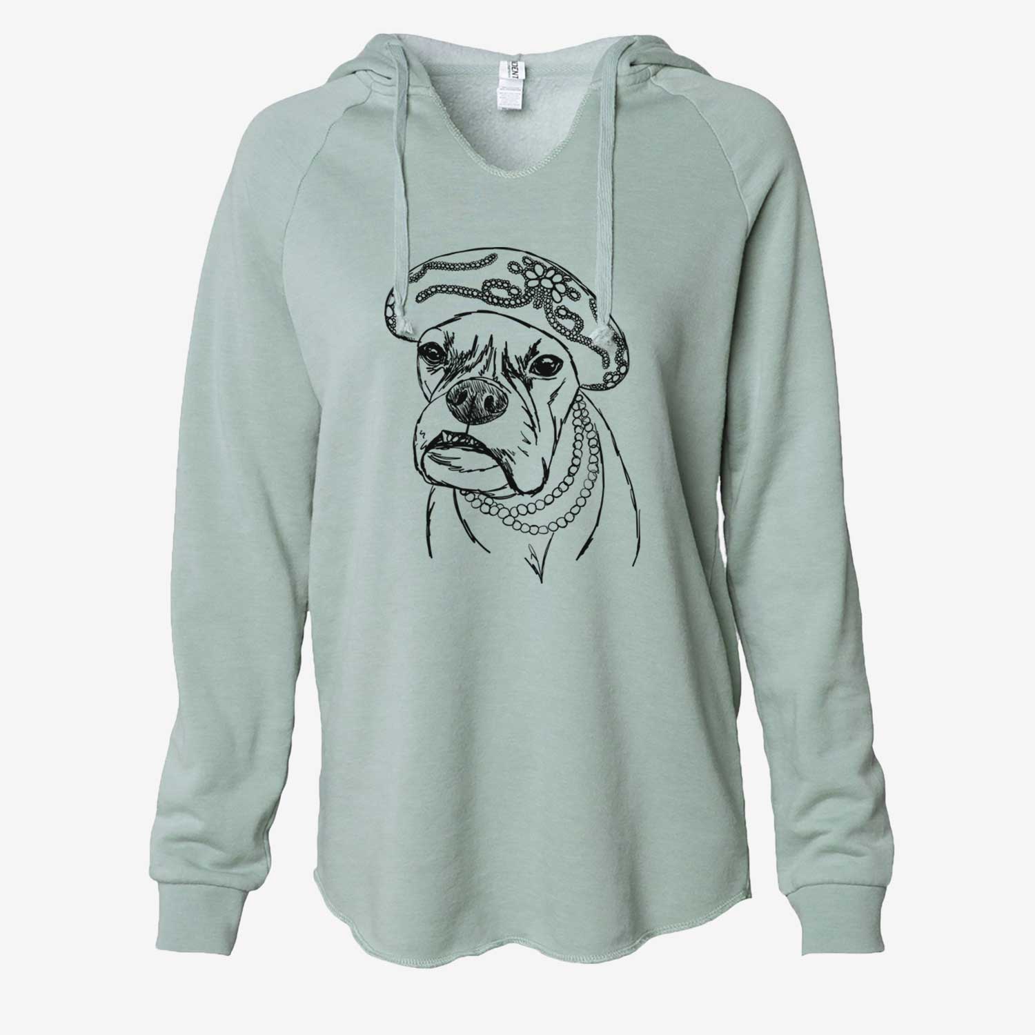 Doodled Violet the Boxer - Cali Wave Hooded Sweatshirt