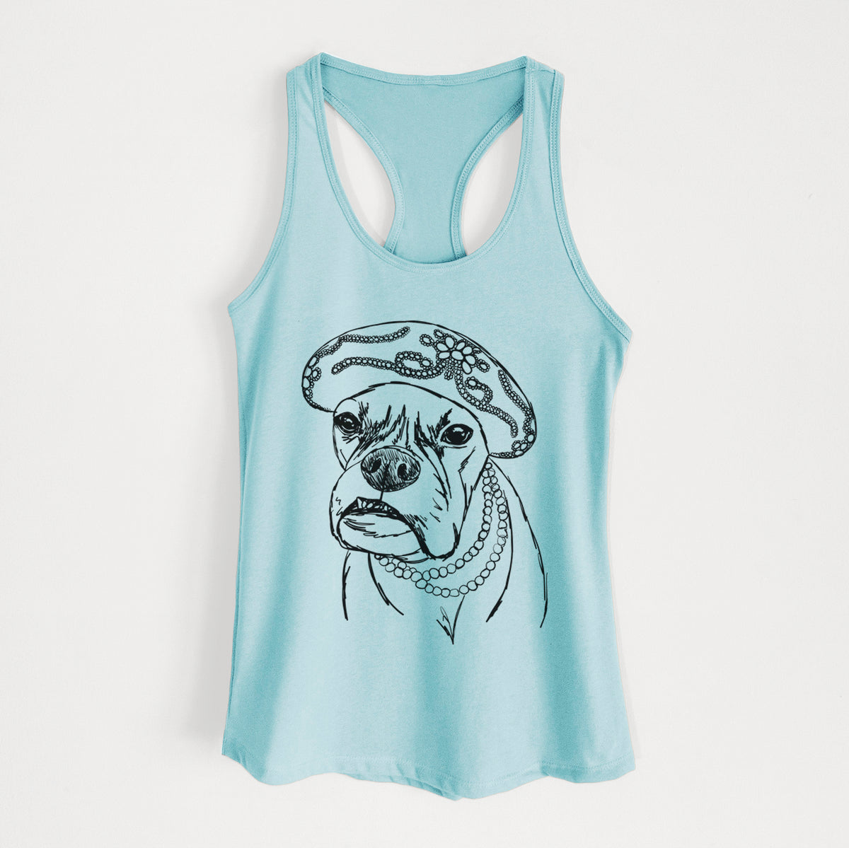 Doodled Violet the Boxer - Women&#39;s Racerback Tanktop