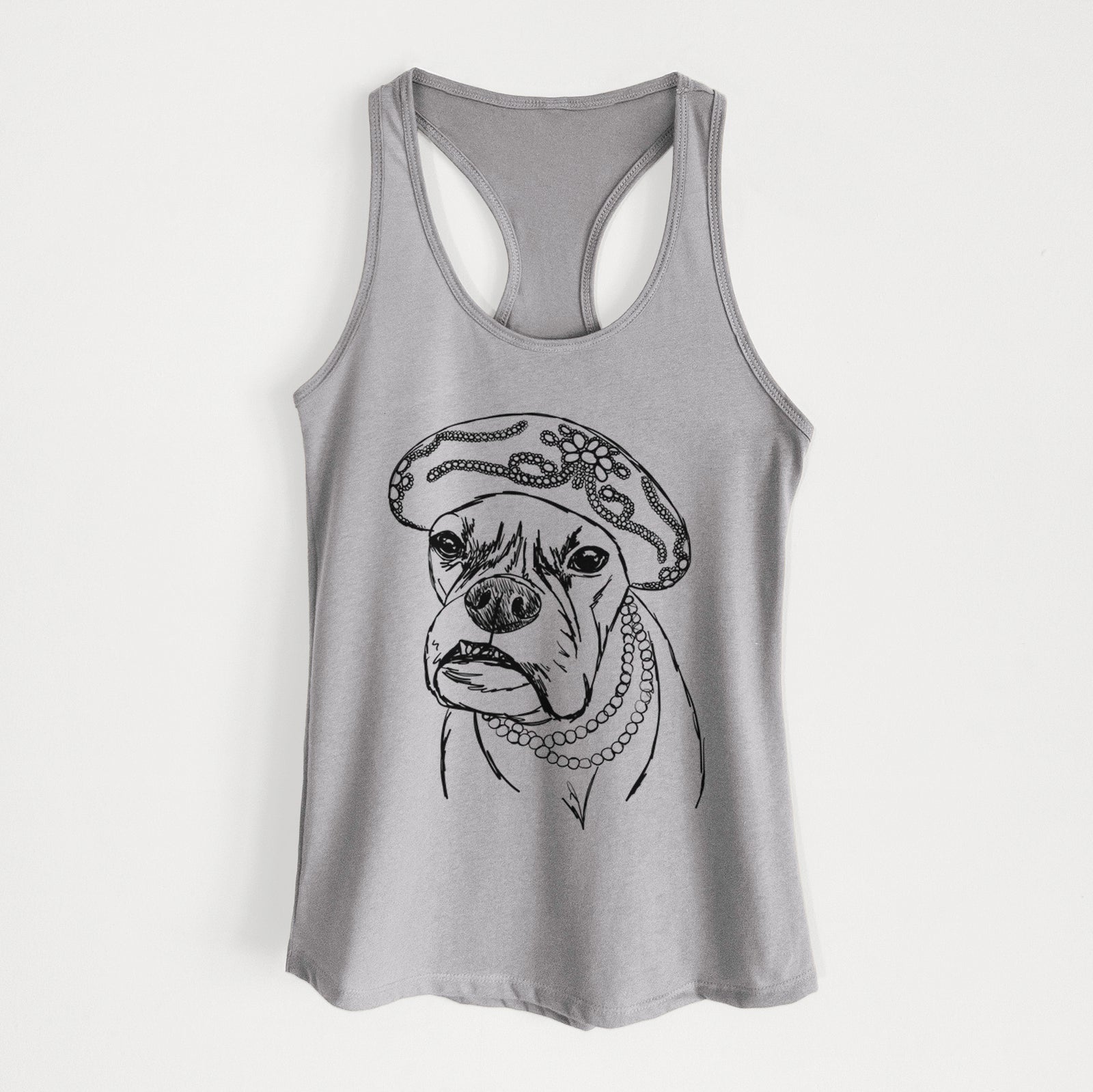 Doodled Violet the Boxer - Women's Racerback Tanktop
