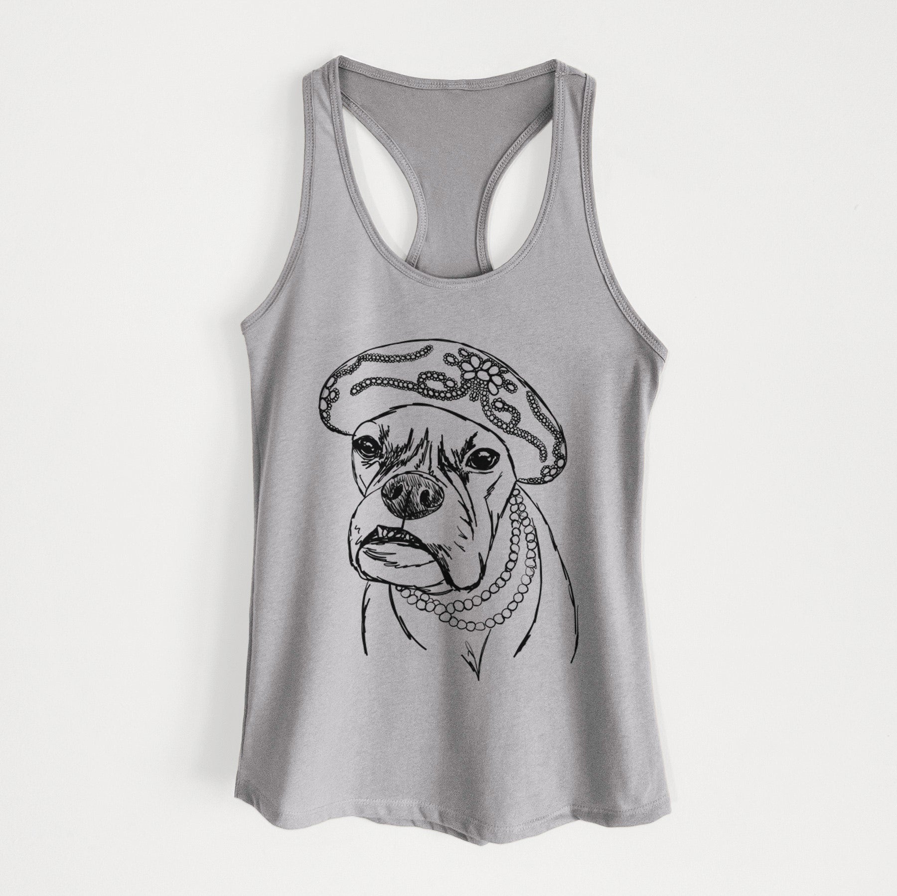 Doodled Violet the Boxer - Women's Racerback Tanktop