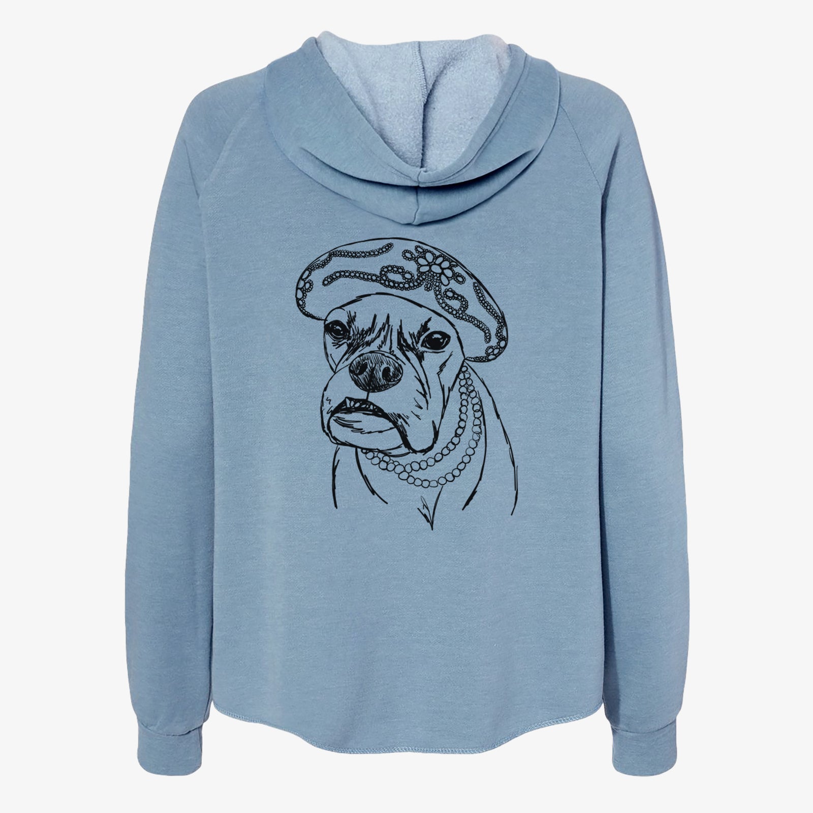 Doodled Violet the Boxer - Women's Cali Wave Zip-Up Sweatshirt