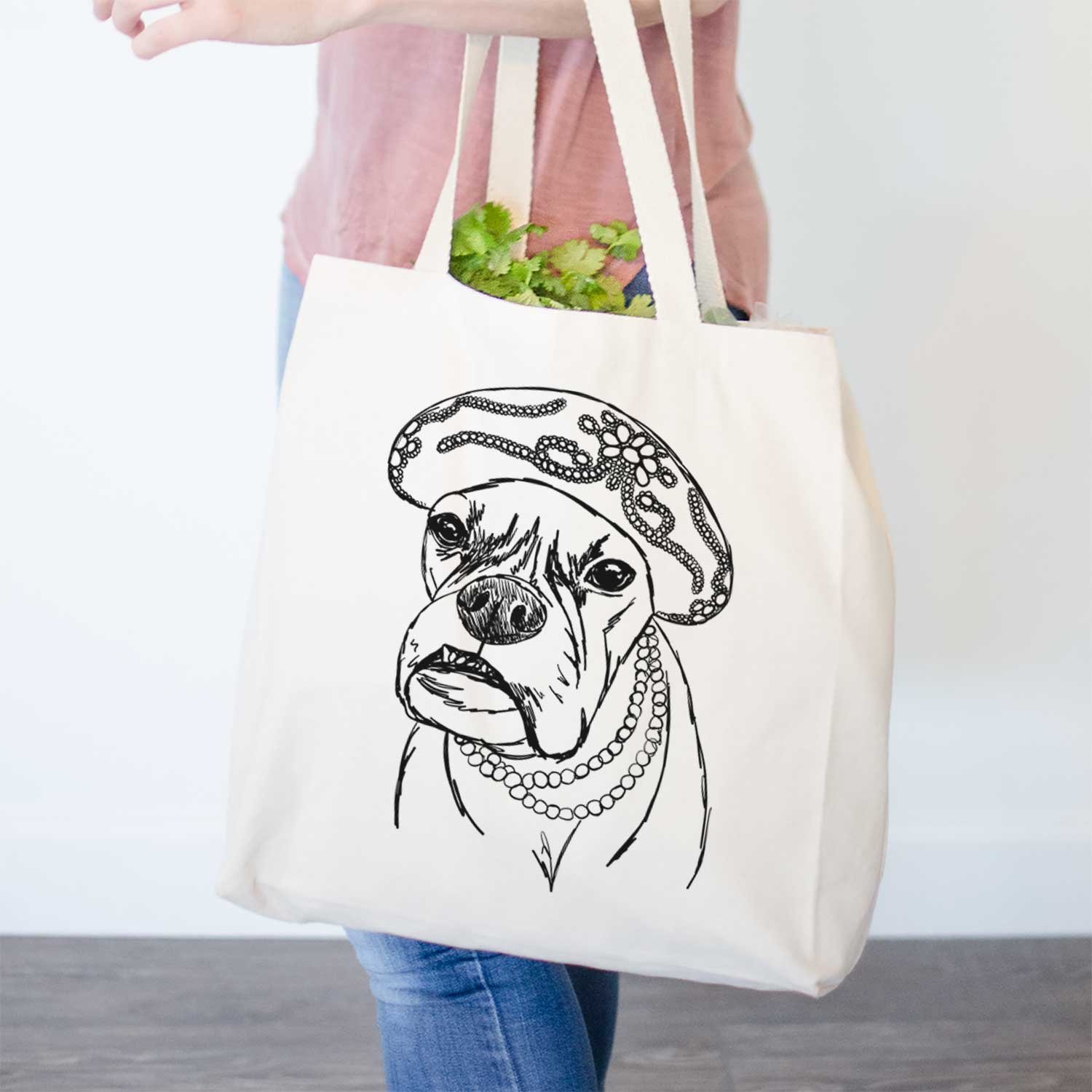 Doodled Violet the Boxer - Tote Bag