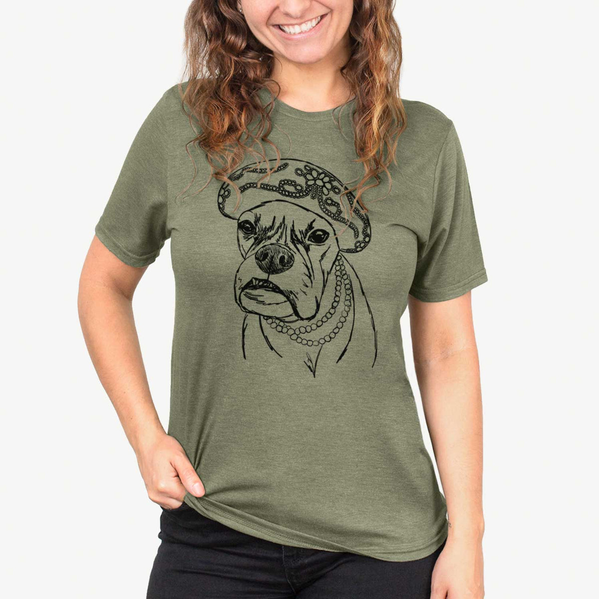 Doodled Violet the Boxer - Unisex Crewneck