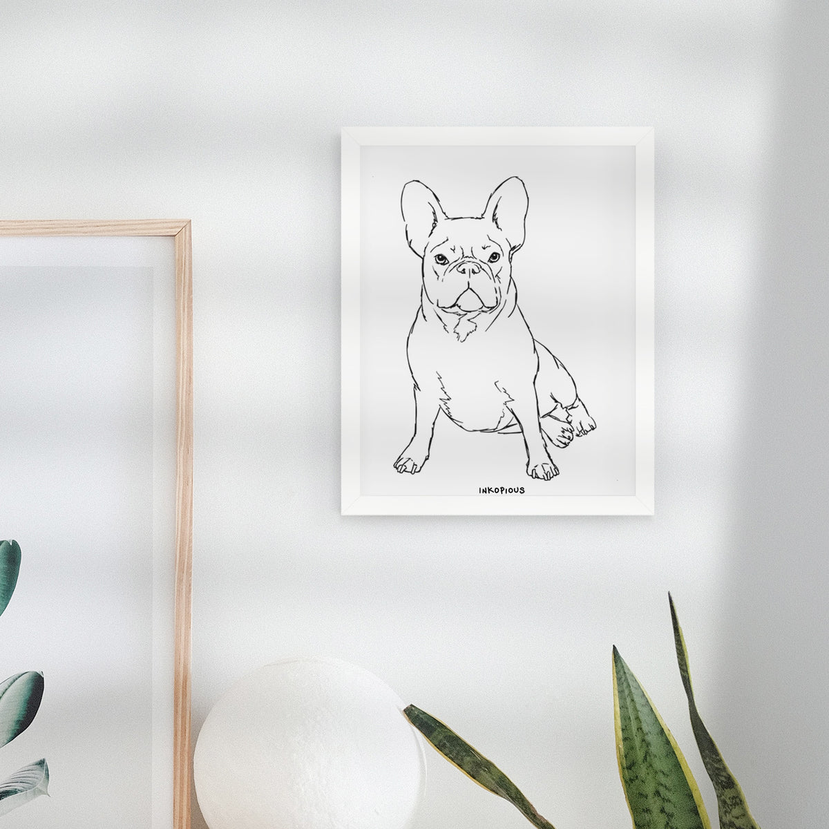 Doodled Violet the French Bulldog Art Print