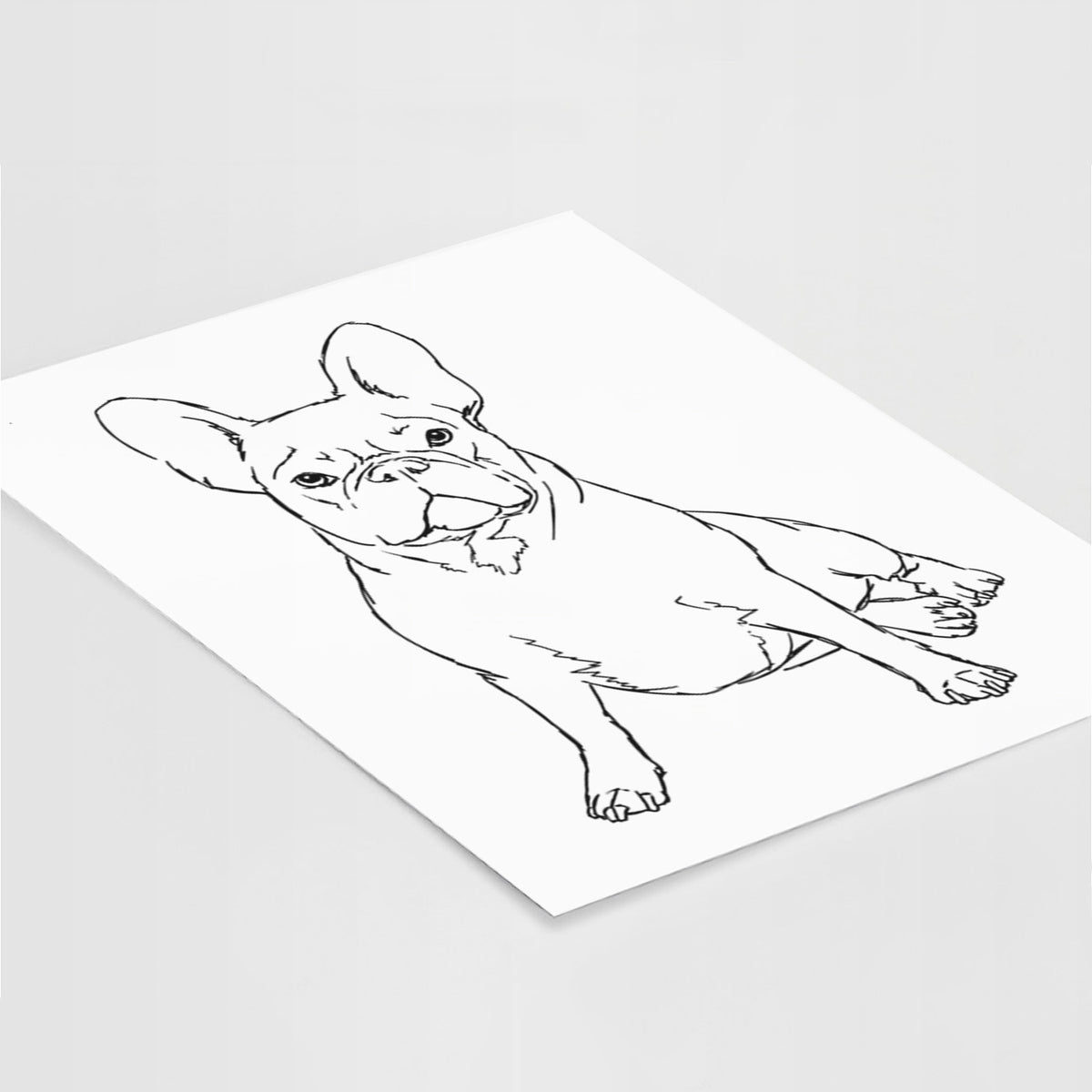 Doodled Violet the French Bulldog Art Print