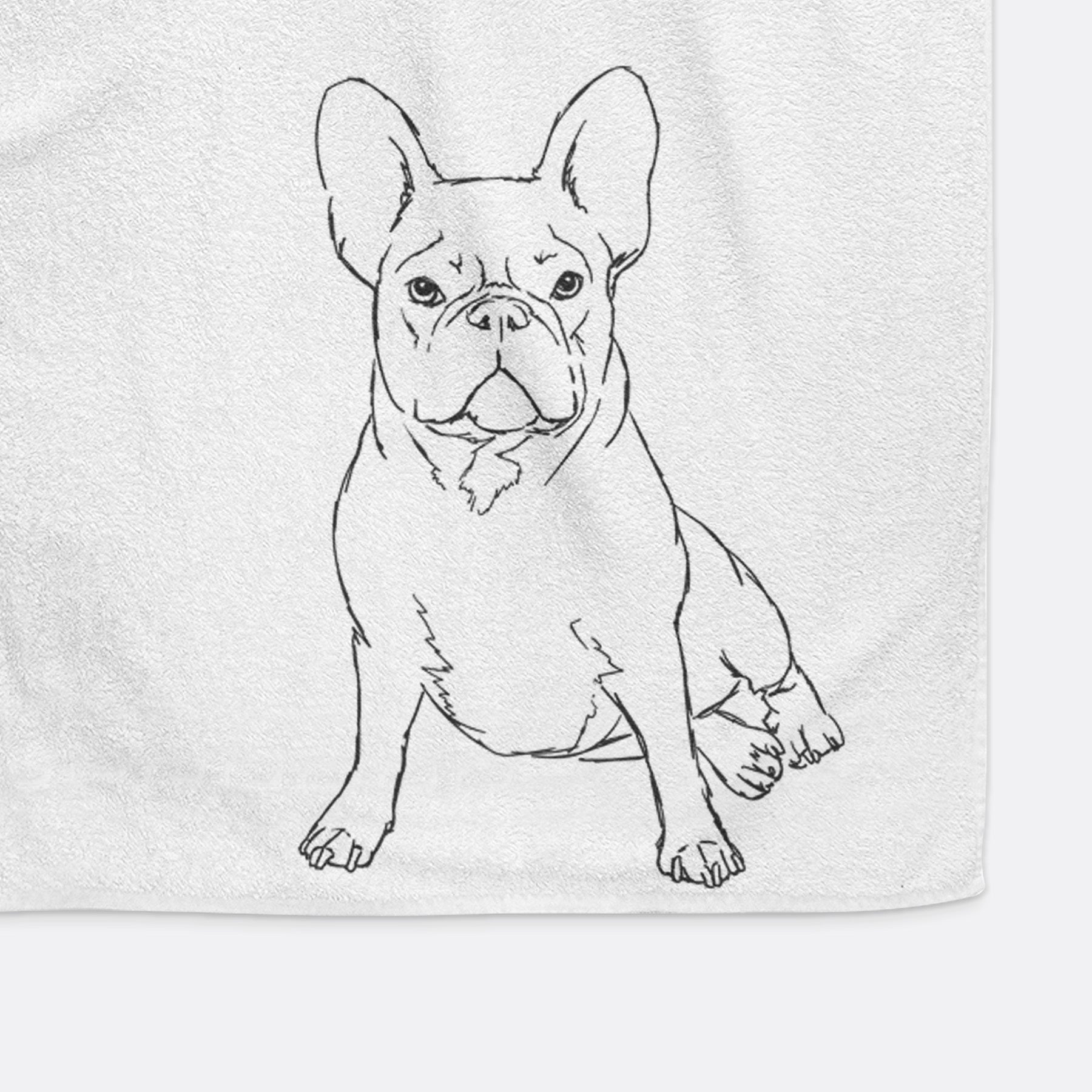 Doodled Violet the French Bulldog Decorative Hand Towel