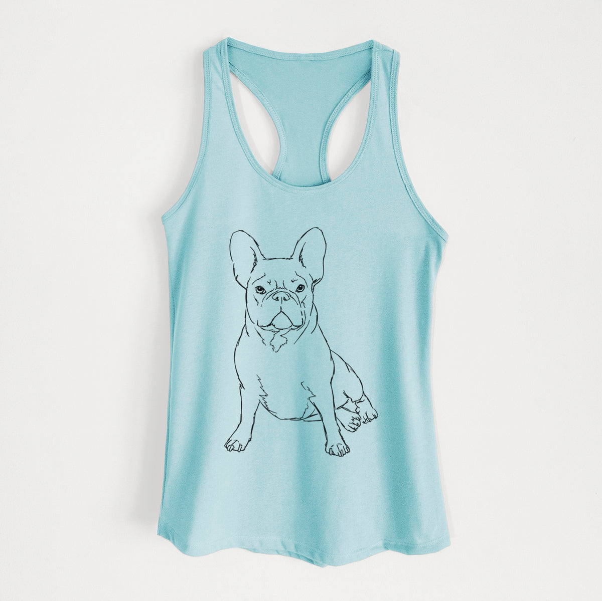 Doodled Violet the French Bulldog - Women&#39;s Racerback Tanktop