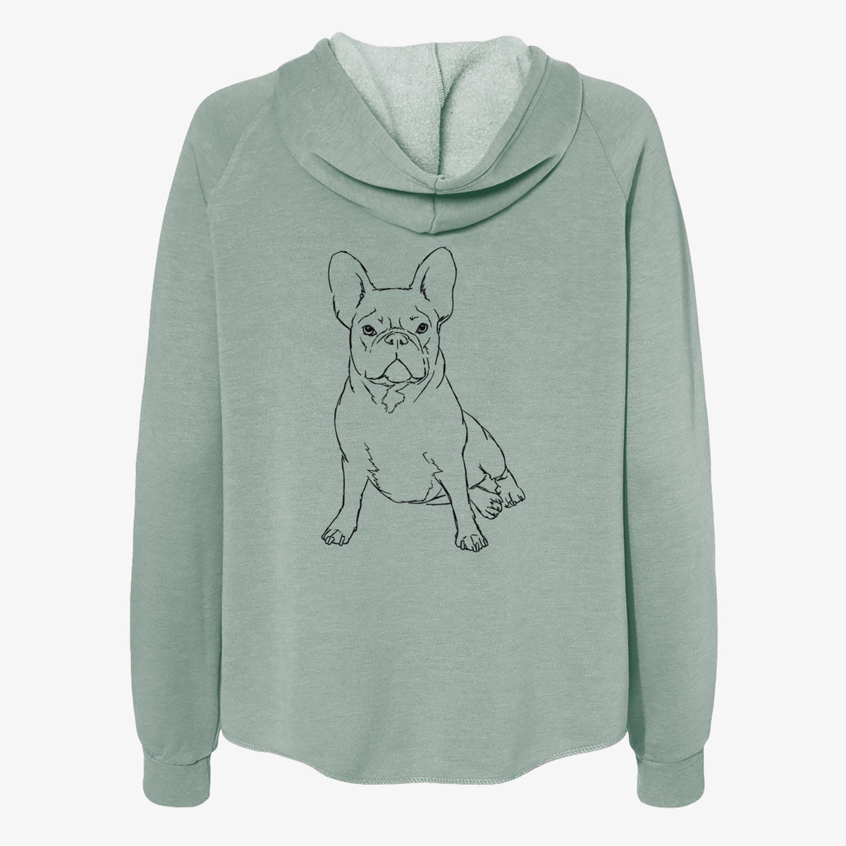Doodled Violet the French Bulldog - Women's Cali Wave Zip-Up Sweatshirt
