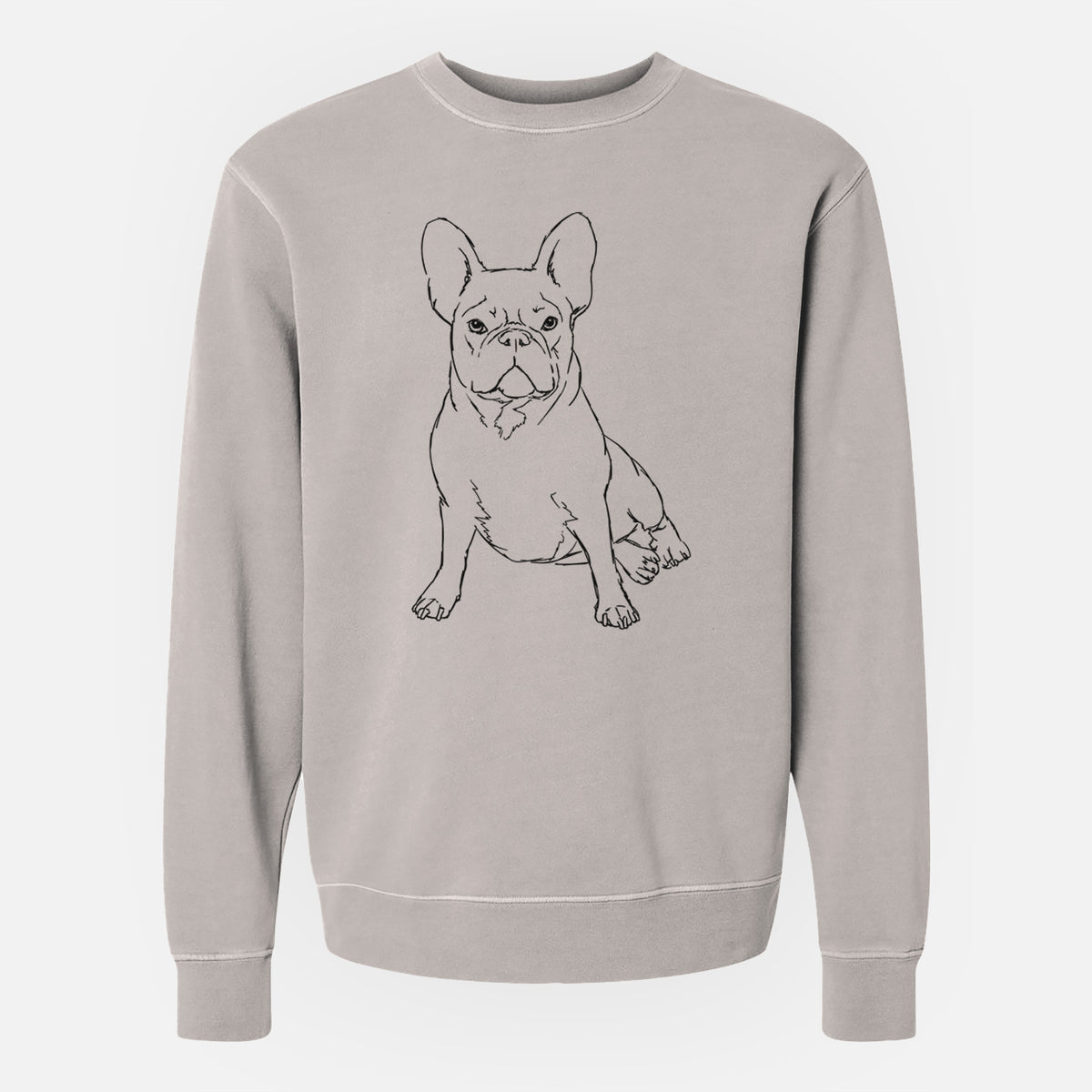 Doodled Violet the French Bulldog - Unisex Pigment Dyed Crew Sweatshirt