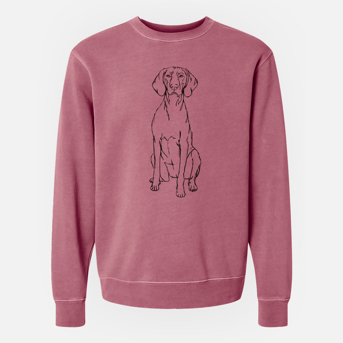 Doodled Vizsla the  - Unisex Pigment Dyed Crew Sweatshirt