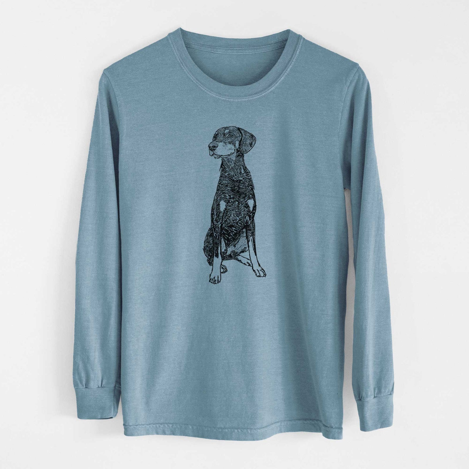 Doodled Whiskey the Doberman Pinscher - Heavyweight 100% Cotton Long Sleeve