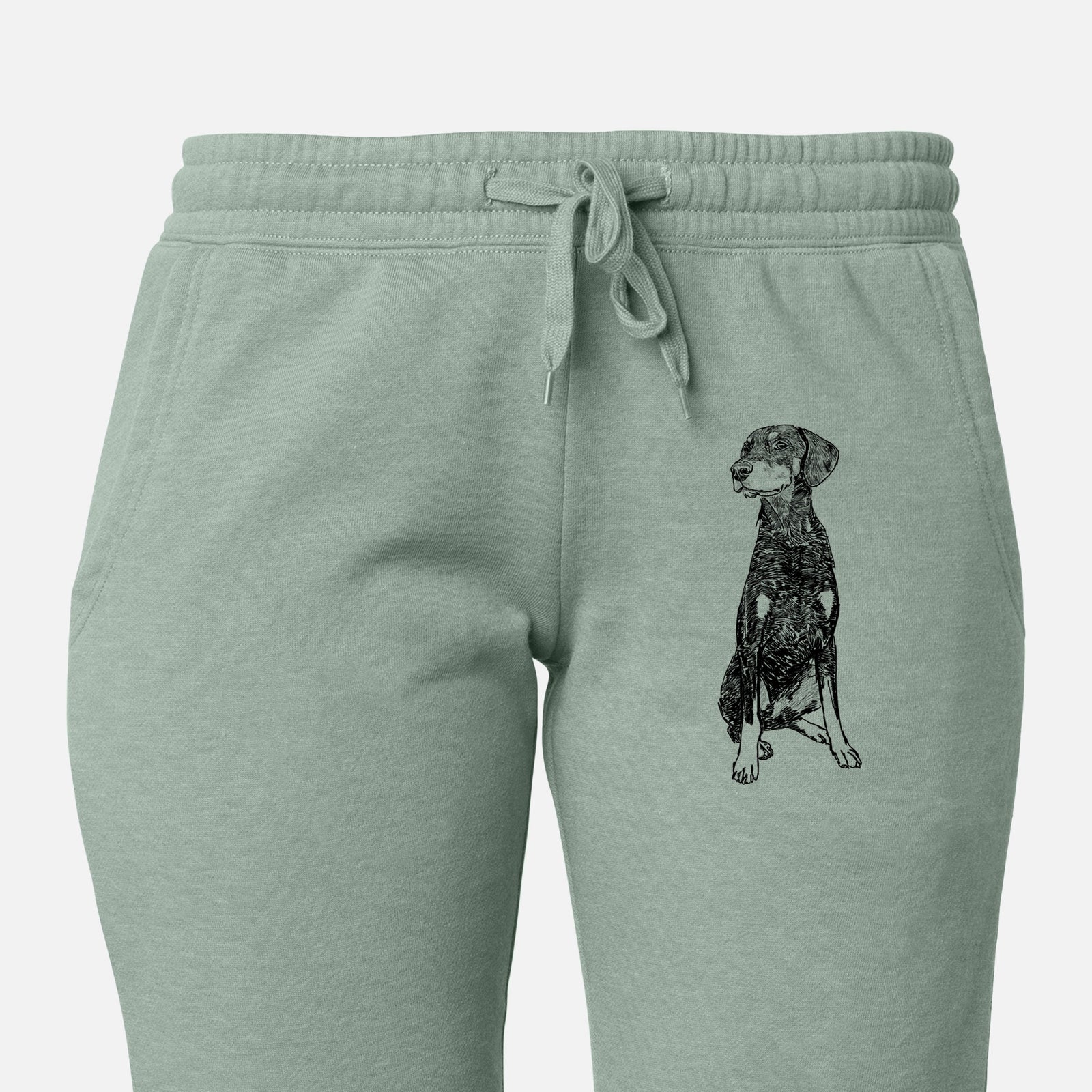 Doodled Whiskey the Doberman Pinscher - Women's Cali Wave Joggers