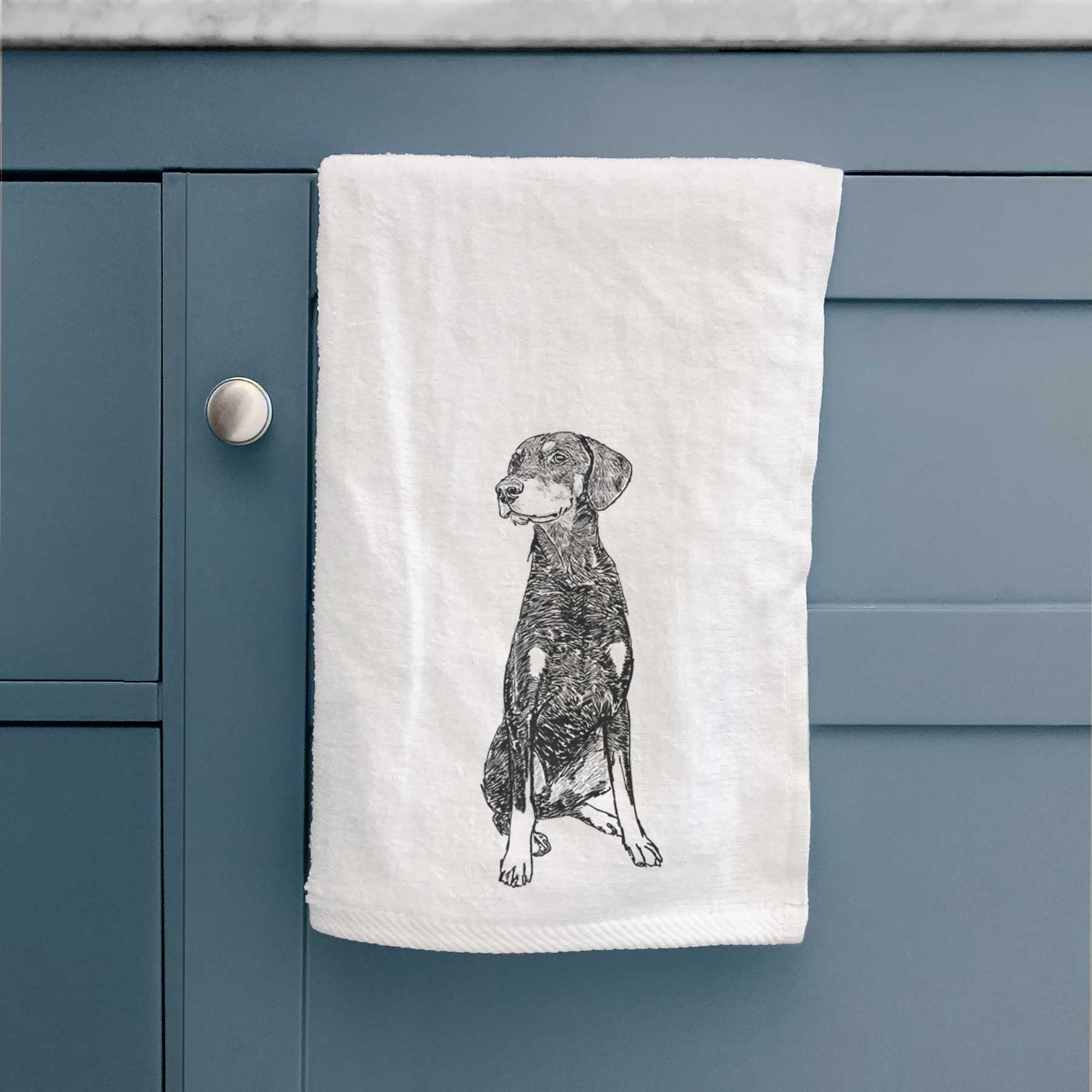 Doodled Whiskey the Doberman Pinscher Decorative Hand Towel