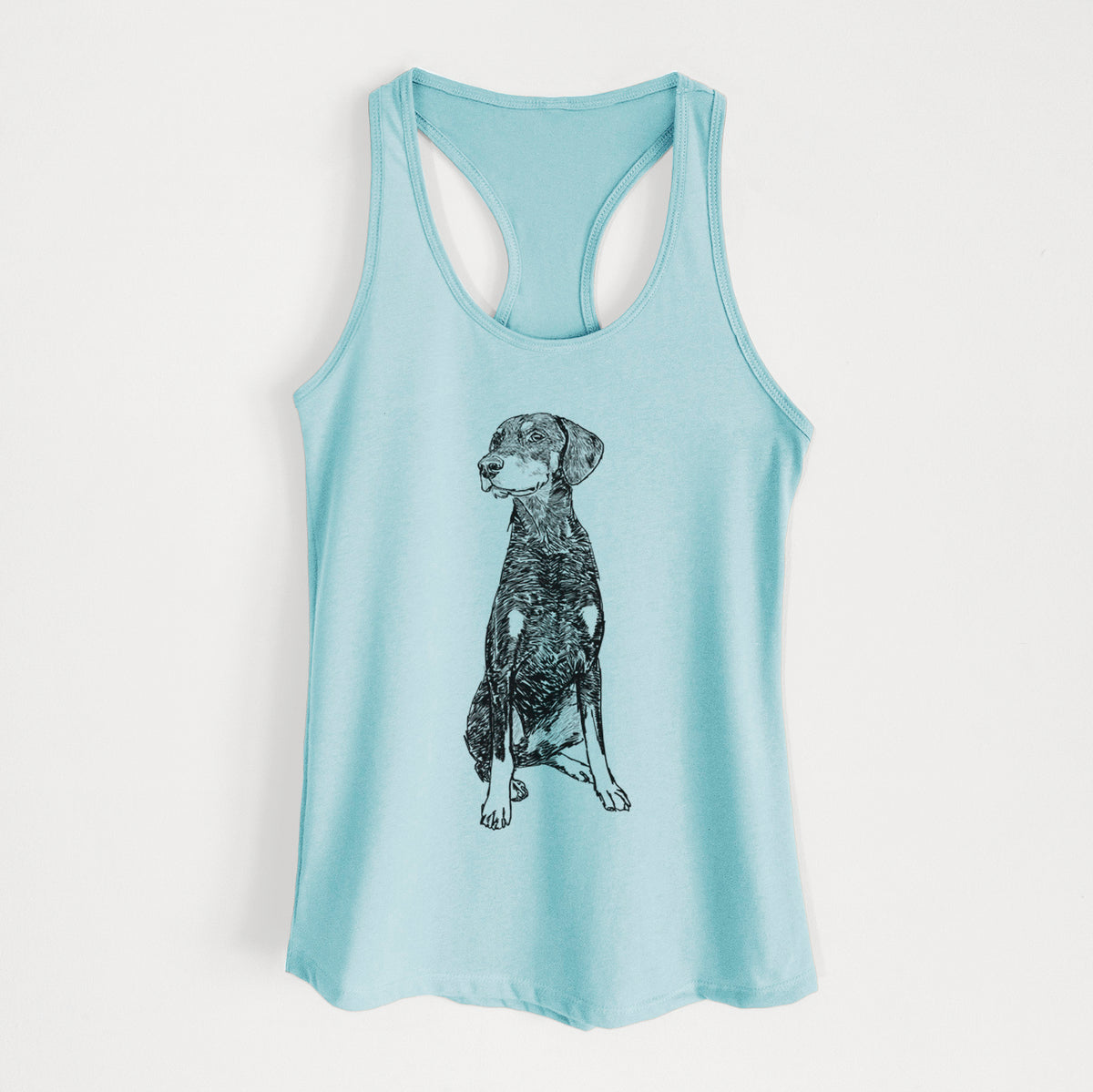 Doodled Whiskey the Doberman Pinscher - Women&#39;s Racerback Tanktop