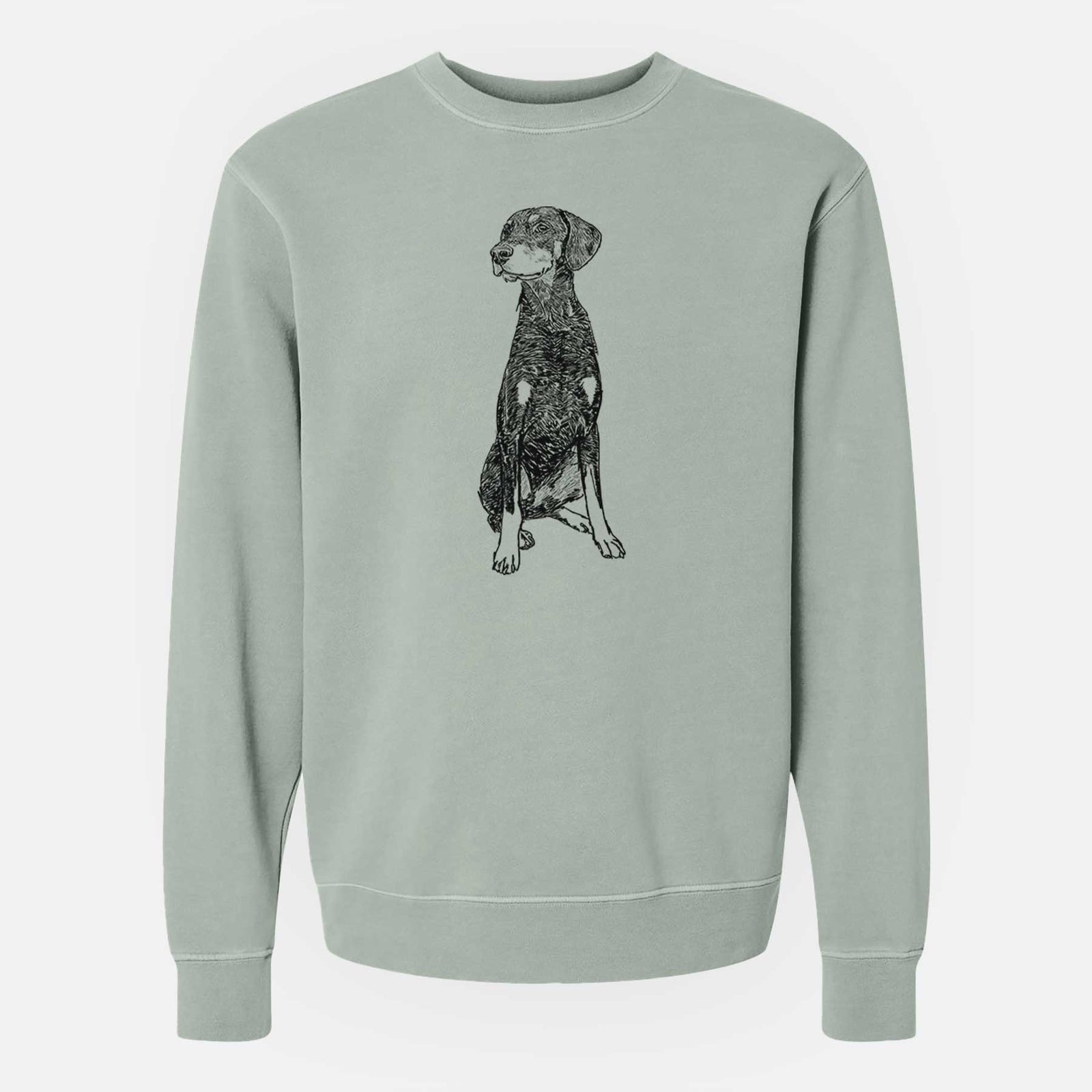 Doodled Whiskey the Doberman Pinscher - Unisex Pigment Dyed Crew Sweatshirt