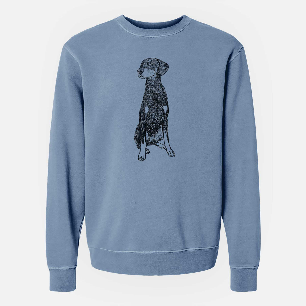 Doodled Whiskey the Doberman Pinscher - Unisex Pigment Dyed Crew Sweatshirt