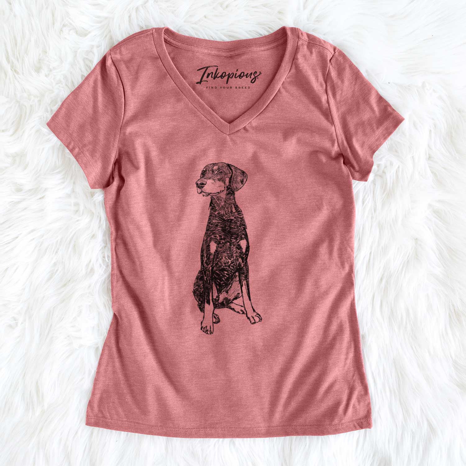 Doodled Whiskey the Doberman Pinshcer - Women's V-neck Shirt