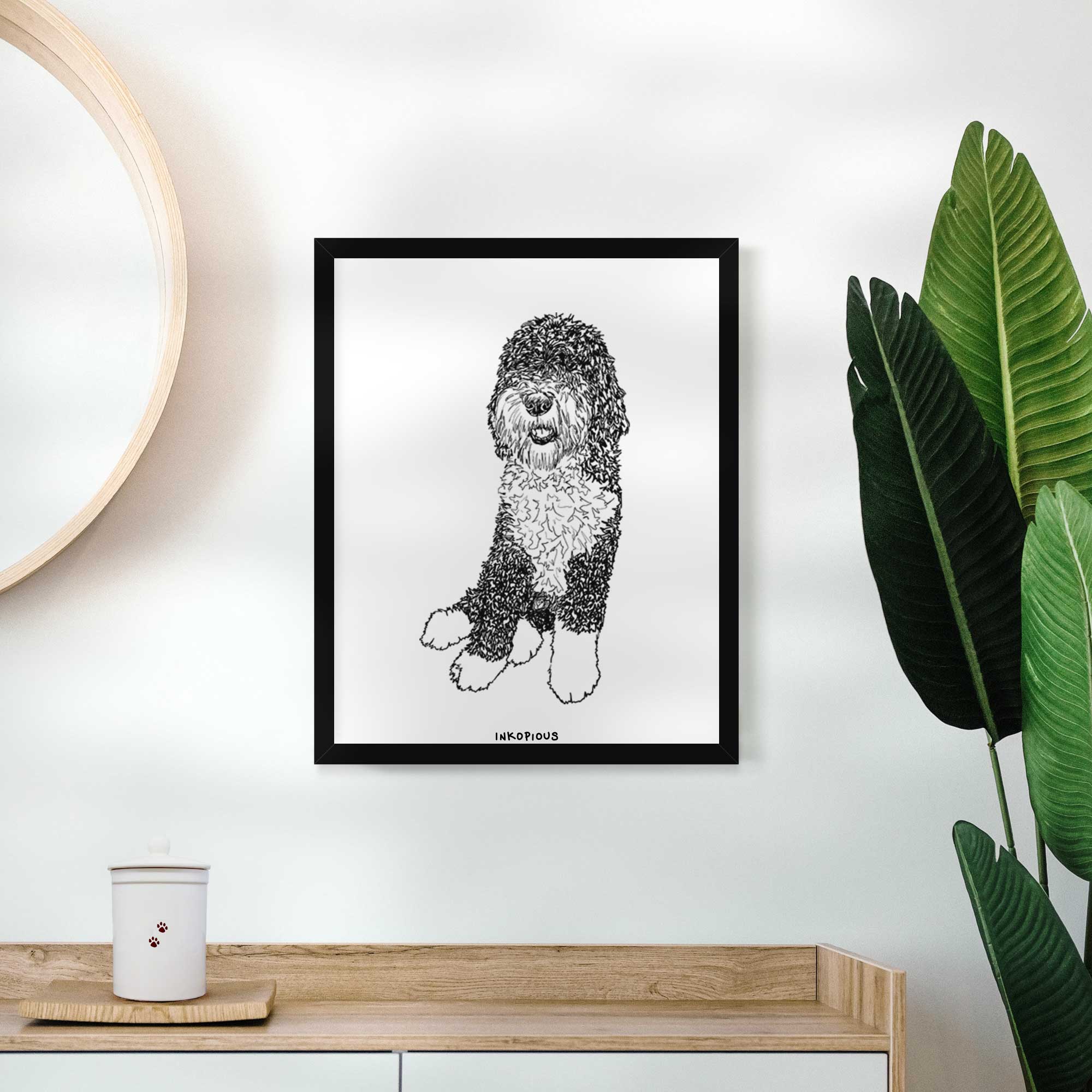 Doodled Whittaker the Sheepadoodle Art Print