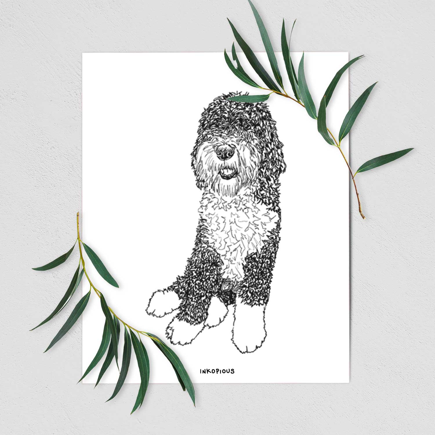 Doodled Whittaker the Sheepadoodle Art Print