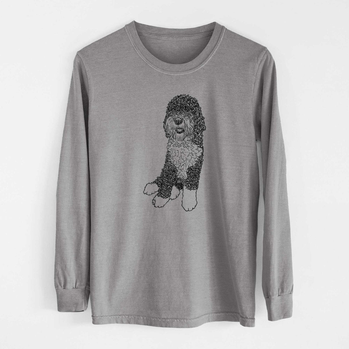 Doodled Whittaker the Sheepadoodle - Heavyweight 100% Cotton Long Sleeve