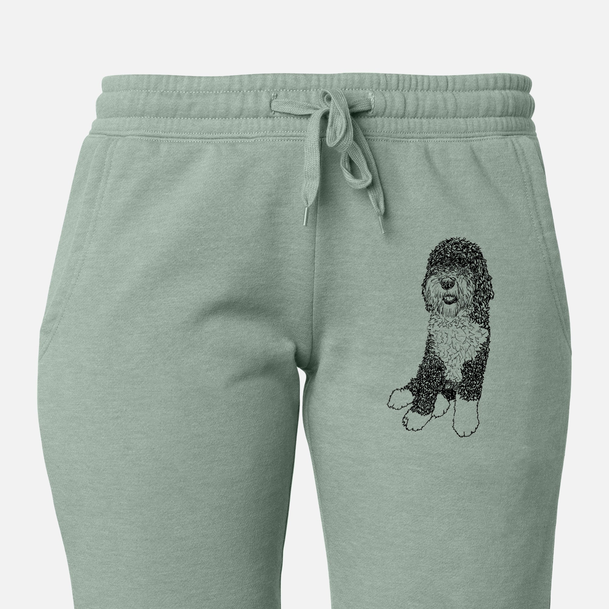 Doodled Whittaker the Sheepadoodle - Women's Cali Wave Joggers