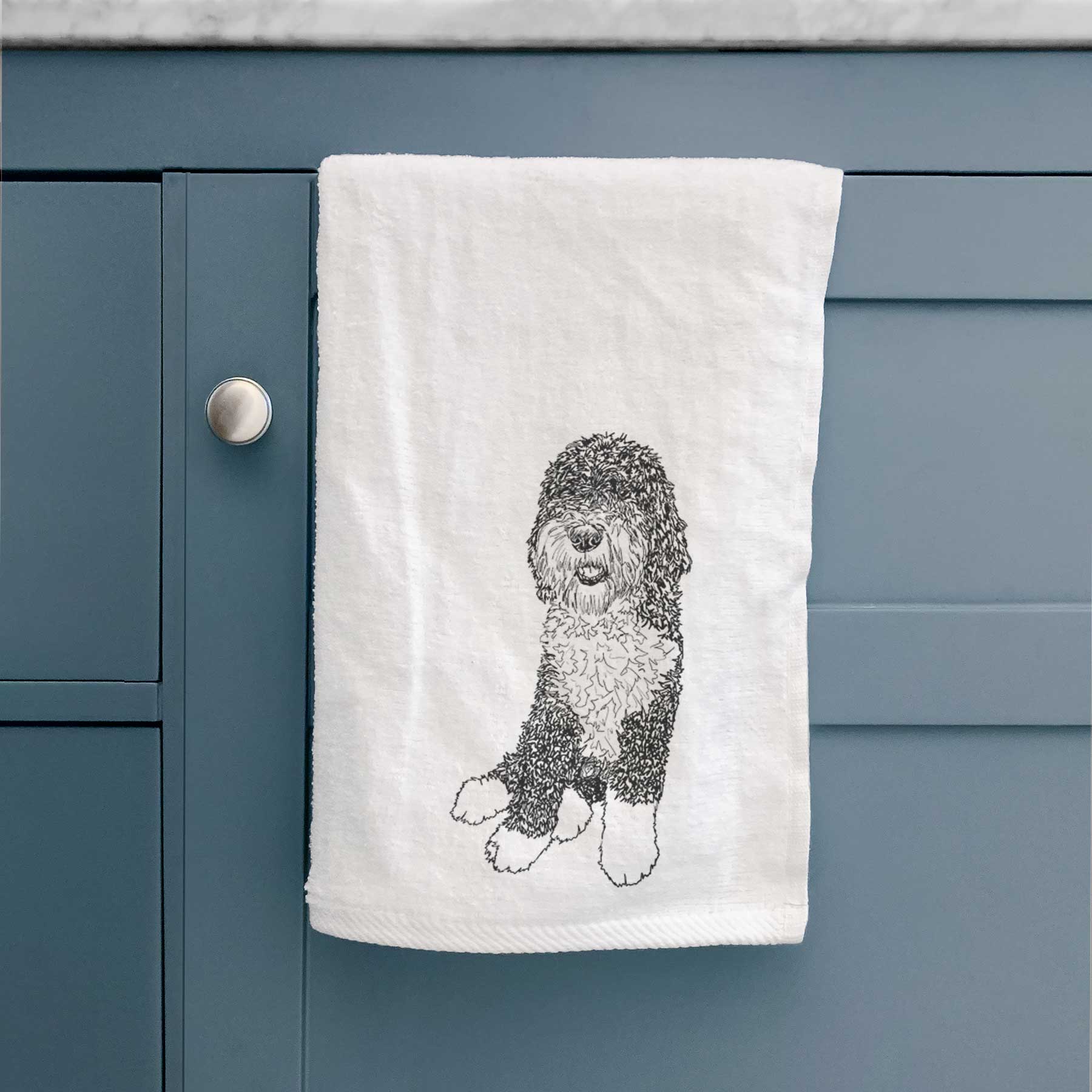 Doodled Whittaker the Sheepadoodle Decorative Hand Towel