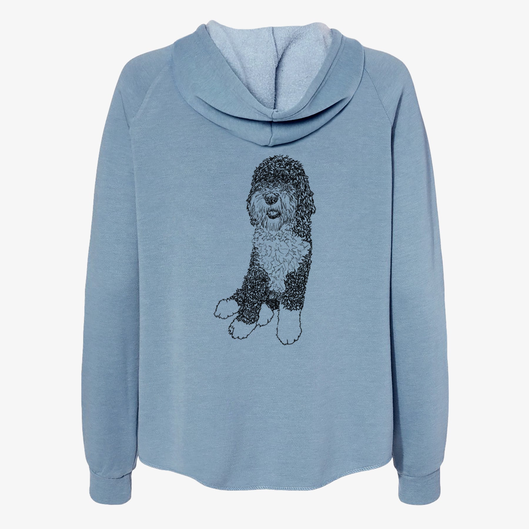 Doodled Whittaker the Sheepadoodle - Women's Cali Wave Zip-Up Sweatshirt