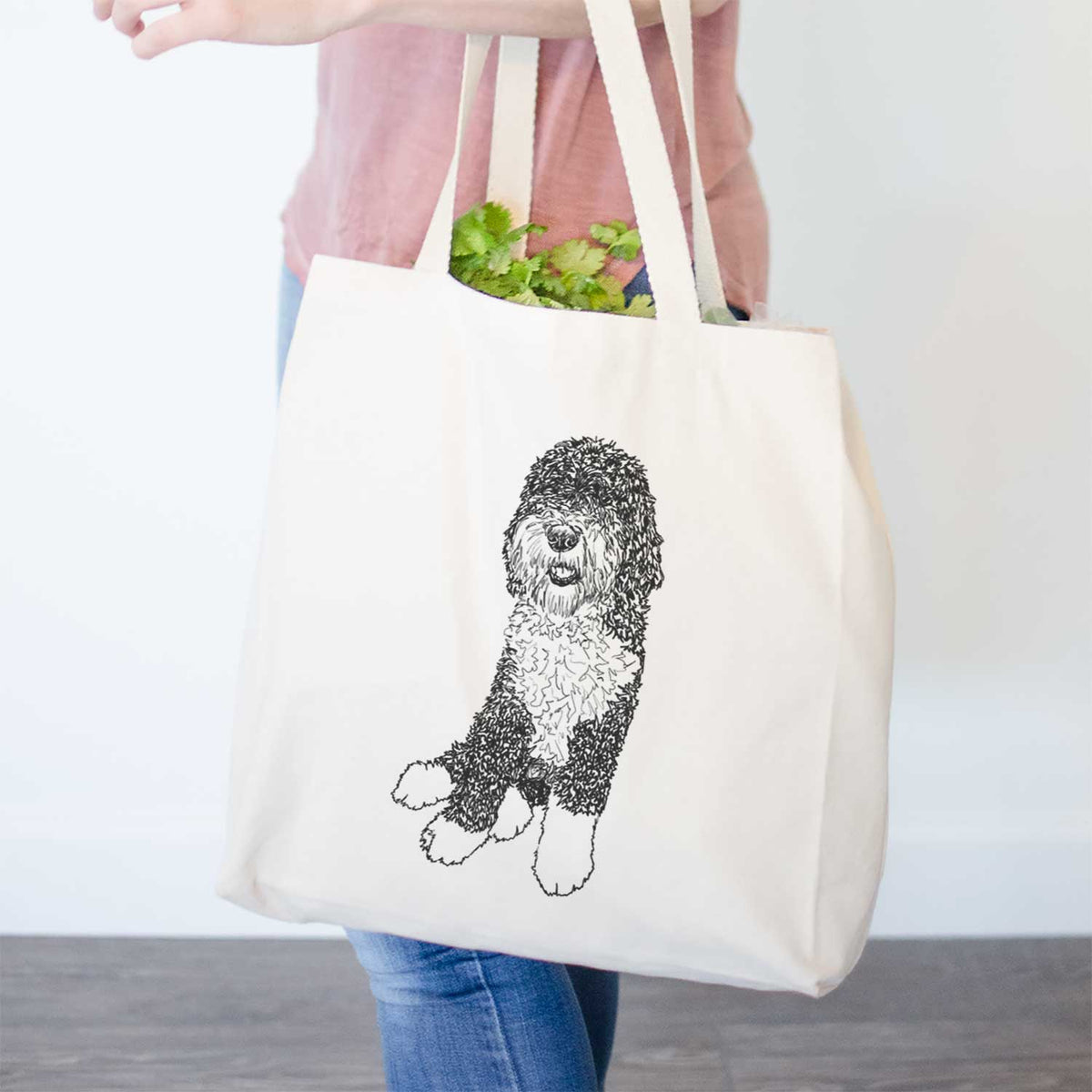 Doodled Whittaker the Sheepadoodle - Tote Bag