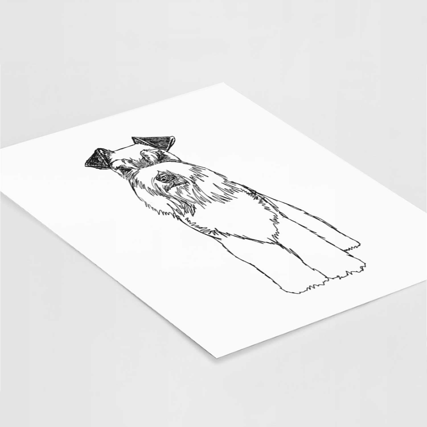 Doodled Wilco the Standard Schnauzer Art Print