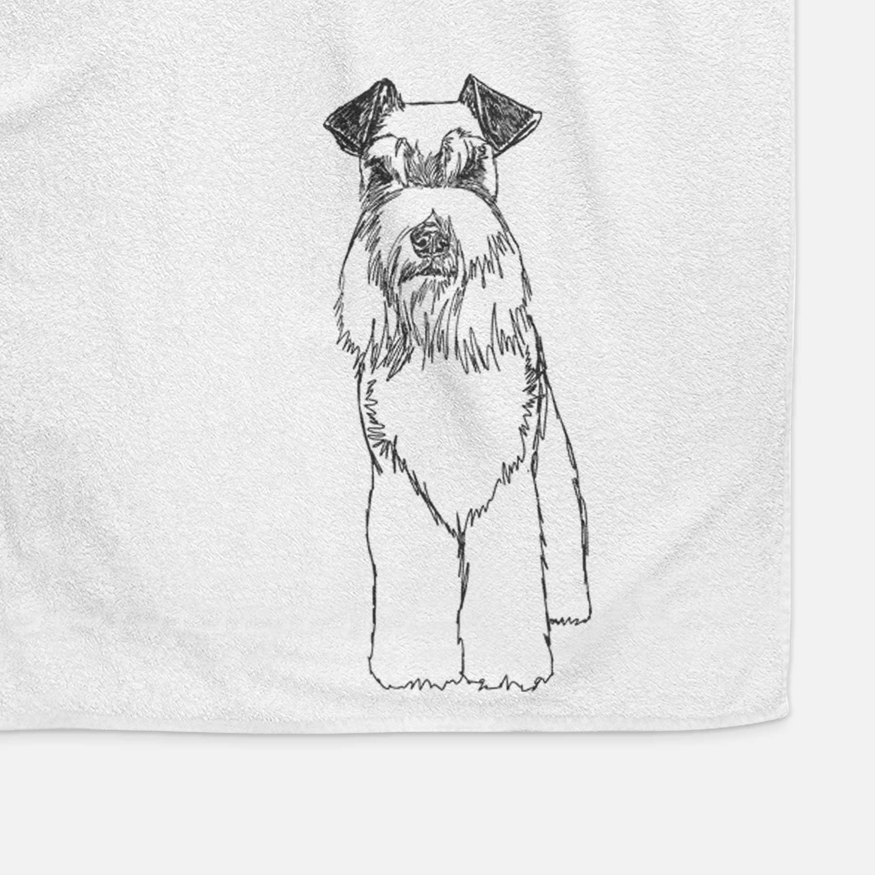 Doodled Wilco the Standard Schnauzer Decorative Hand Towel