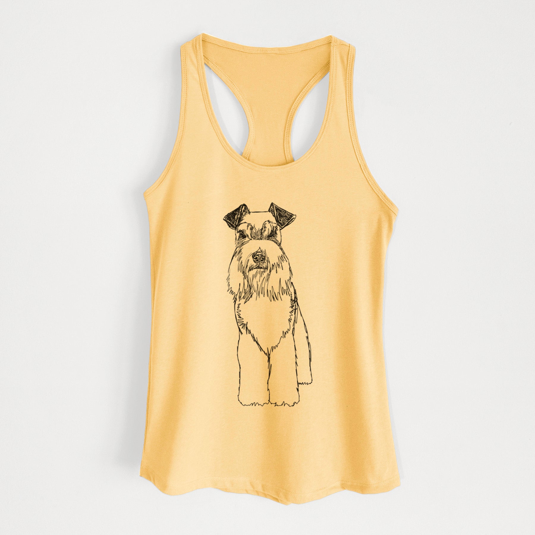 Doodled Wilco the Standard Schnauzer - Women's Racerback Tanktop