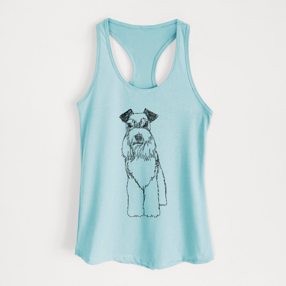 Doodled Wilco the Standard Schnauzer - Women&#39;s Racerback Tanktop