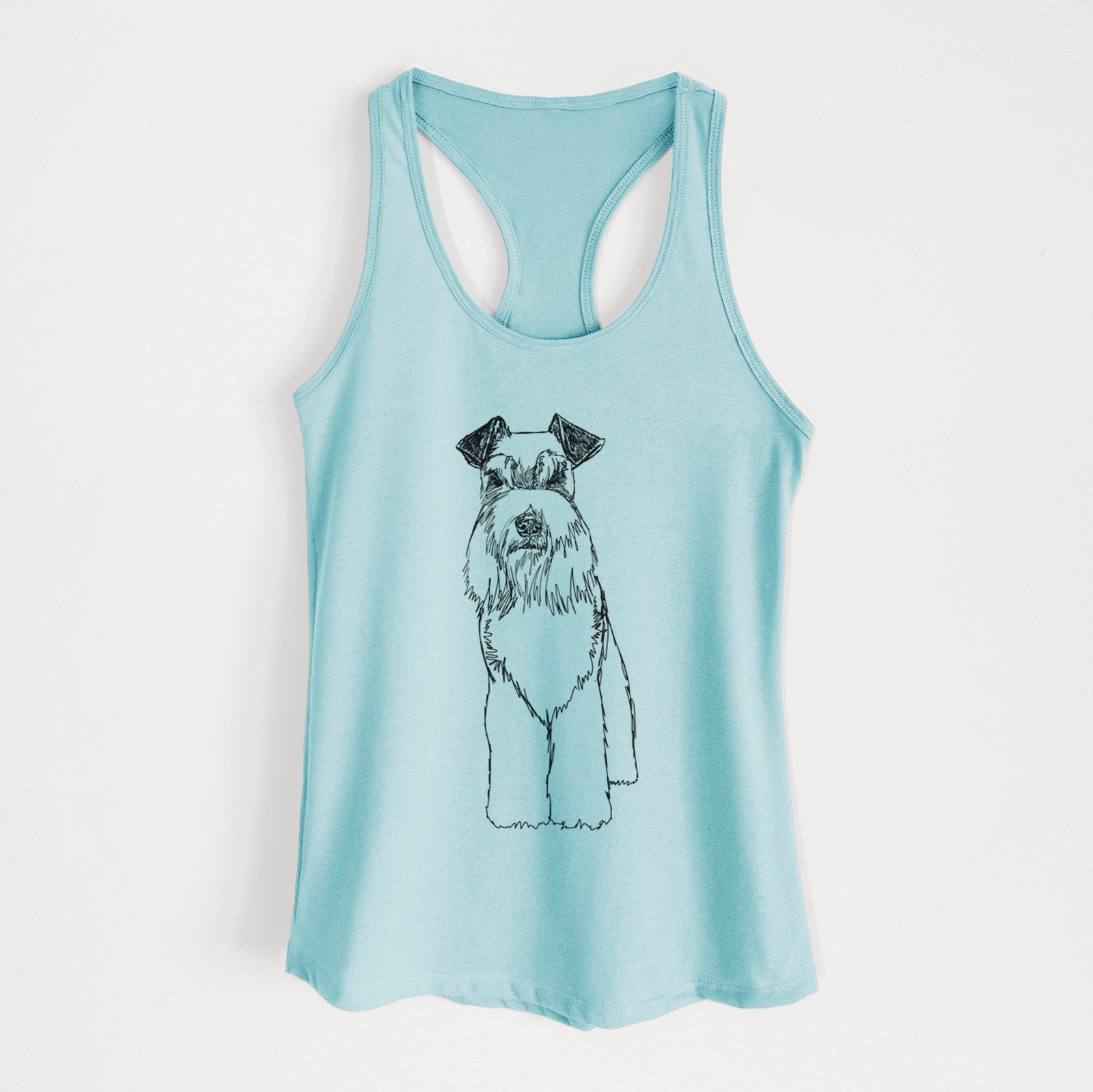 Doodled Wilco the Standard Schnauzer - Women's Racerback Tanktop