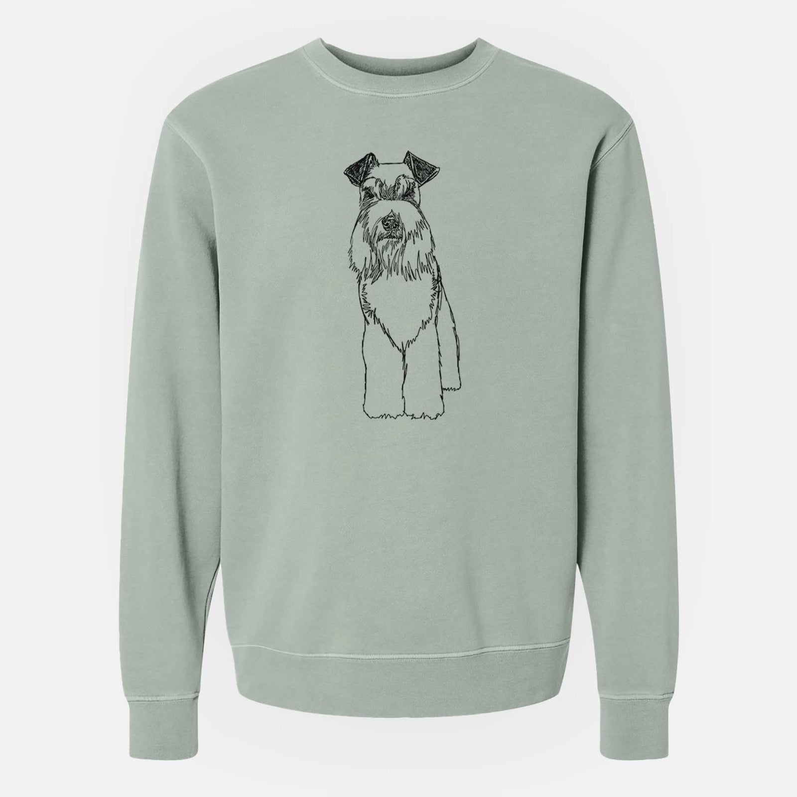Doodled Wilco the Standard Schnauzer - Unisex Pigment Dyed Crew Sweatshirt