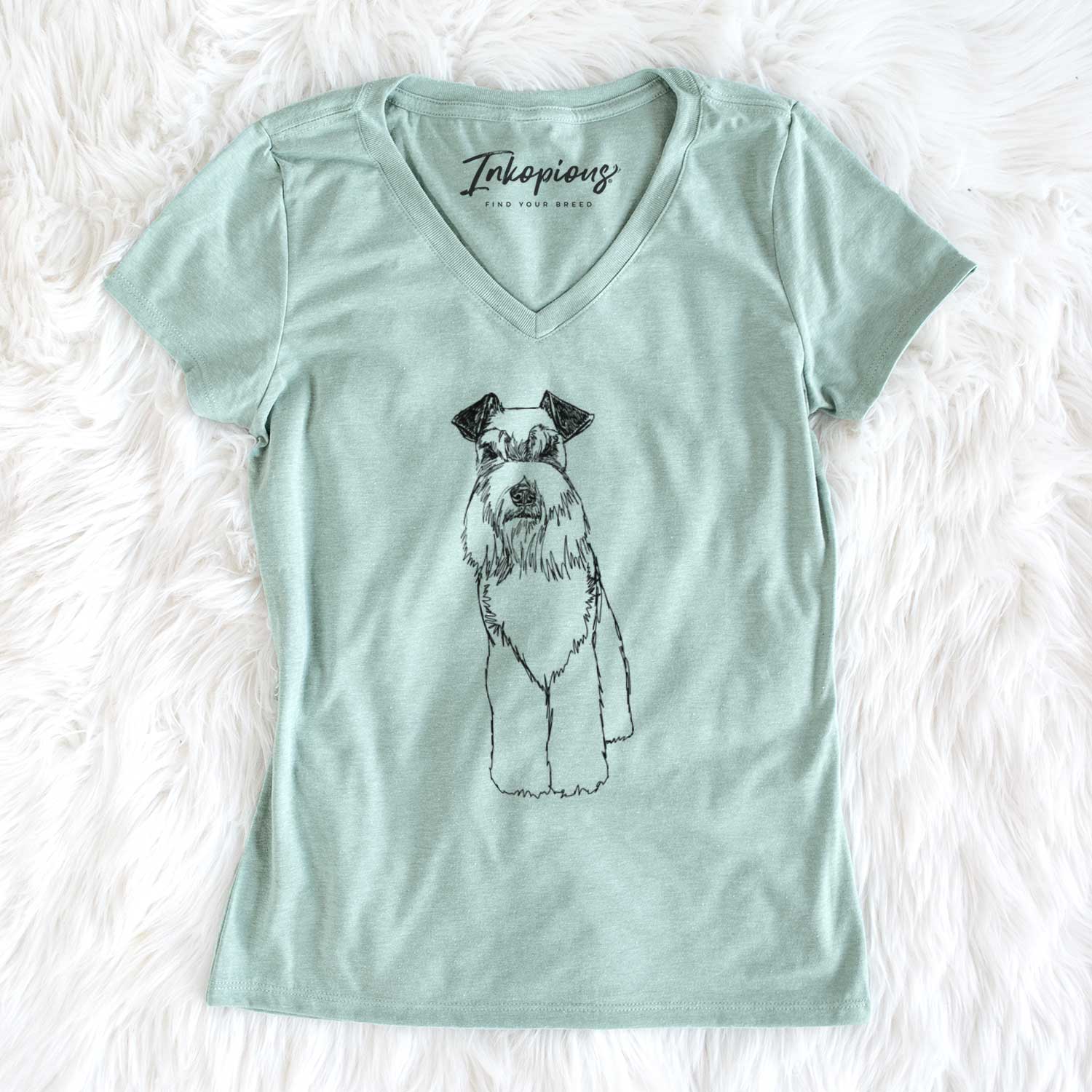 Doodled Wilco the Standard Schnauzer - Women's V-neck Shirt